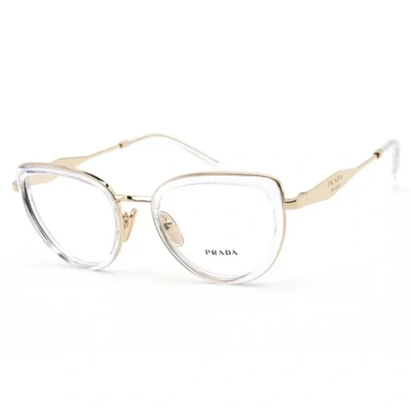 *NWT* Prada Gold/Clear Eyelass Frames
